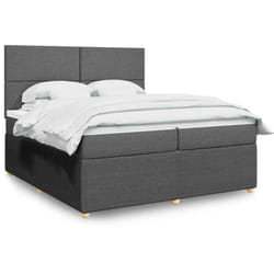 Vidaxl - Sommier À Lattes De Lit Avec Matelas Gris Foncé 200x200cm Tissu