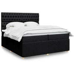 Vidaxl - Sommier À Lattes De Lit Avec Matelas Noir 200x200 Cm Tissu