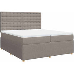 Vidaxl - Sommier À Lattes De Lit Avec Matelas Taupe 200x200 Cm Tissu