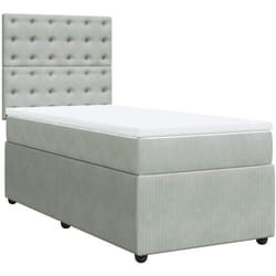 Sommier À Lattes De Lit Et Matelas Gris Clair 80x200 Cm Velours Vidaxl