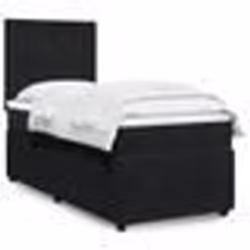 vidaXL Sommier à lattes de lit avec matelas Noir 90x190 cm Velours - 90 x 190 cm