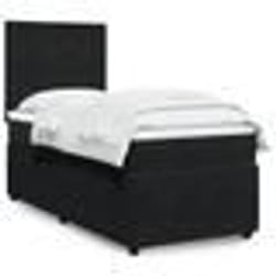 vidaXL Sommier à lattes de lit avec matelas Noir 90x190 cm Velours - 90 x 190 cm
