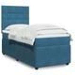 vidaXL Sommier à lattes de lit avec matelas Bleu foncé 90x190 cm - 90 x 190 cm