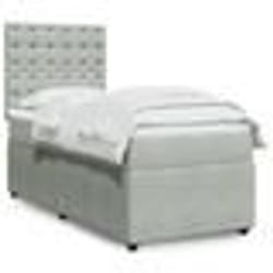 vidaXL Sommier à lattes de lit et matelas Gris clair 90x190 cm Velours - 90 x 190 cm