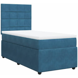 Sommier À Lattes De Lit Avec Matelas Bleu Foncé 90x200 Cm Vidaxl