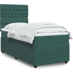 Vidaxl - Sommier À Lattes De Lit Avec Matelas Vert Foncé 90x200 Cm