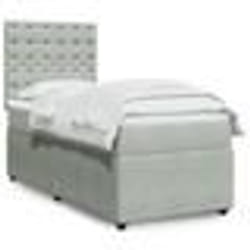 vidaXL Sommier à lattes de lit et matelas Gris clair 90x200 cm Velours - 90 x 200 cm