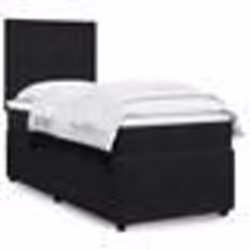 vidaXL Sommier à lattes de lit avec matelas Noir 100x200 cm Velours - 100 x 200 cm
