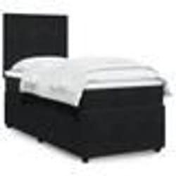 vidaXL Sommier à lattes de lit avec matelas Noir 100x200 cm Velours - 100 x 200 cm