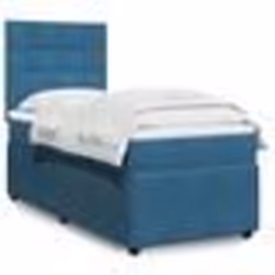 vidaXL Sommier à lattes de lit avec matelas Bleu foncé 100x200 cm - 100 x 200 cm