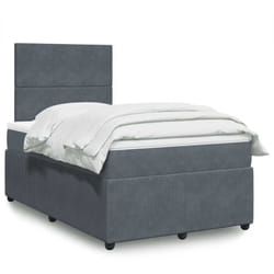 Vidaxl - Sommier À Lattes De Lit Et Matelas Gris Foncé 120x190cm Velours