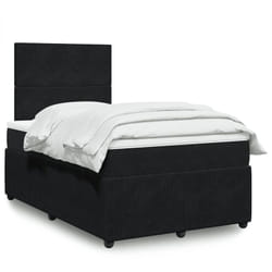 Vidaxl - Sommier À Lattes De Lit Avec Matelas Noir 120x190 Cm Velours