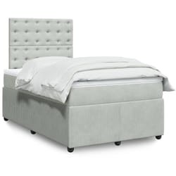 Vidaxl - Sommier À Lattes De Lit Et Matelas Gris Clair 120x190cm Velours