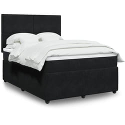 Vidaxl - Sommier À Lattes De Lit Avec Matelas Noir 140x190 Cm Velours