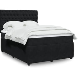 Vidaxl - Sommier À Lattes De Lit Avec Matelas Noir 140x190 Cm Velours