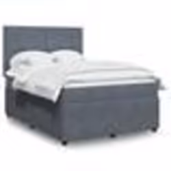vidaXL Sommier à lattes de lit et matelas Gris foncé 160x200cm Velours - 160 x 200 cm