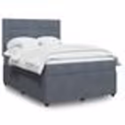 vidaXL Sommier à lattes de lit et matelas Gris foncé 160x200cm Velours - 160 x 200 cm