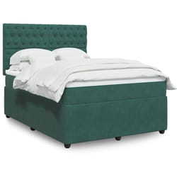 Vidaxl - Sommier À Lattes De Lit Et Matelas Vert Foncé 160x200cm Velours