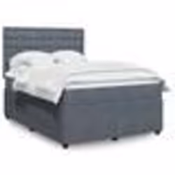 vidaXL Sommier à lattes de lit et matelas Gris foncé 160x200cm Velours - 160 x 200 cm