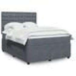 vidaXL Sommier à lattes de lit et matelas Gris foncé 160x200cm Velours - 160 x 200 cm