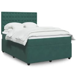 vidaXL Sommier à lattes de lit et matelas Vert foncé 160x200cm Velours