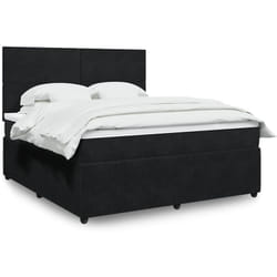 Vidaxl - Sommier À Lattes De Lit Avec Matelas Noir 180x200 Cm Velours