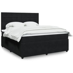 Vidaxl - Sommier À Lattes De Lit Avec Matelas Noir 180x200 Cm Velours