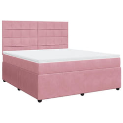 Vidaxl - Sommier À Lattes De Lit Avec Matelas Rose 180x200 Cm Velours