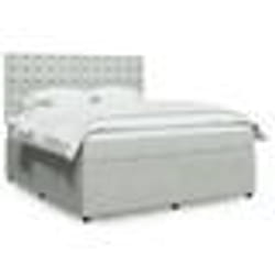 vidaXL Sommier à lattes de lit et matelas Gris clair 180x200cm Velours - 180 x 200 cm