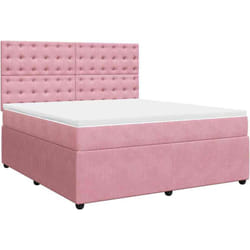 Vidaxl - Sommier À Lattes De Lit Avec Matelas Rose 180x200 Cm Velours