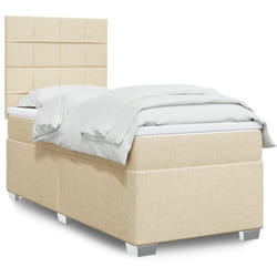 Vidaxl - Sommier À Lattes De Lit Avec Matelas Crème 80x200 Cm Tissu
