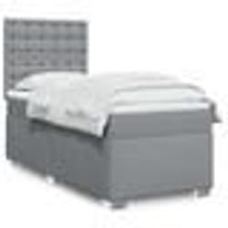 vidaXL Sommier à lattes de lit avec matelas gris clair 80x200 cm tissu - 80 x 200 cm