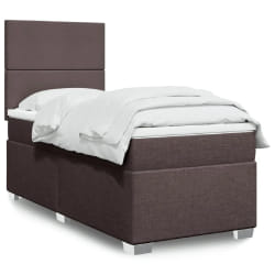 vidaXL Sommier à lattes de lit avec matelas Marron foncé 90x190 cm