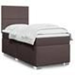 vidaXL Sommier à lattes de lit avec matelas Marron foncé 90x200 cm - 90 x 200 cm