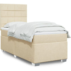 Vidaxl - Sommier À Lattes De Lit Avec Matelas Crème 100x200 Cm Tissu
