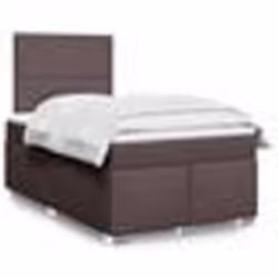 vidaXL Sommier à lattes de lit et matelas marron foncé 120x190cm tissu - 120 x 190 cm