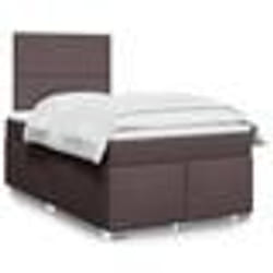 vidaXL Sommier à lattes de lit et matelas marron foncé 120x190cm tissu - 120 x 190 cm