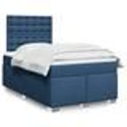vidaXL Sommier à lattes de lit avec matelas Bleu 120x200 cm Tissu - 120 x 200 cm