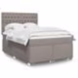 vidaXL Sommier à lattes de lit avec matelas Taupe 140x190 cm Tissu - 140 x 190 cm
