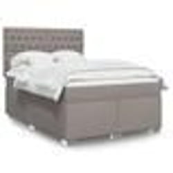 vidaXL Sommier à lattes de lit avec matelas Taupe 140x190 cm Tissu - 140 x 190 cm