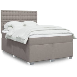 Vidaxl - Sommier À Lattes De Lit Avec Matelas Taupe 140x190 Cm Tissu