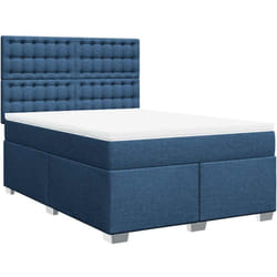 Vidaxl - Sommier À Lattes De Lit Avec Matelas Bleu 140x190 Cm Tissu