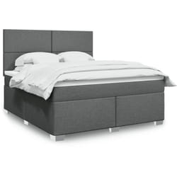 Vidaxl - Sommier À Lattes De Lit Avec Matelas Gris Foncé 180x200cm Tissu