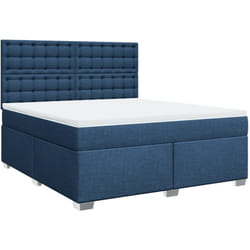 Sommier À Lattes De Lit Avec Matelas Bleu 180x200 Cm Tissu Vidaxl