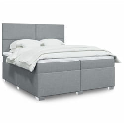Vidaxl Sommier À Lattes De Lit Avec Matelas Gris Clair 200x200cm Tissu