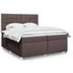 vidaXL Sommier à lattes de lit avec matelas Marron foncé 200x200 cm - 200 x 200 cm