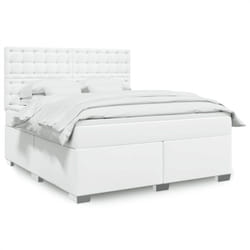 Vidaxl - Sommier À Lattes De Lit Avec Matelas Blanc 180x200cm Similicuir