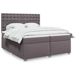 Vidaxl - Sommier À Lattes De Lit Avec Matelas Gris 200x200 Cm Similicuir