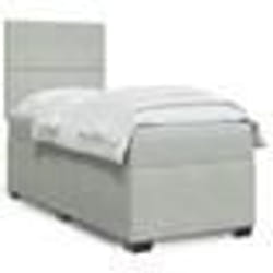 vidaXL Sommier à lattes de lit et matelas Gris clair 80x200 cm Velours - 80 x 200 cm