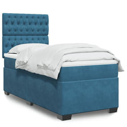 Vidaxl - Sommier À Lattes De Lit Avec Matelas Bleu 80x200 Cm Velours
